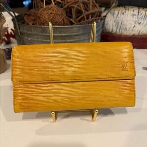 Louis Vuitton Yellow Clutch with Purple Inside 100% Authentic!
